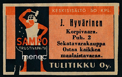 Seppä-etiketti, J. Hyvärinen, Korpivaara 