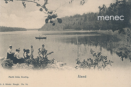 Ahvenanmaa, Godby, ihmisiä rannalla 