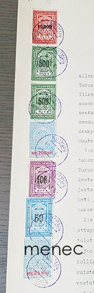 Kauppakirja turkulaisesta tontista 1924, leimamerkit 11 375 mk 