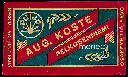 Kauppiasetiketti, Aug. Koste, Pelkosenniemi 