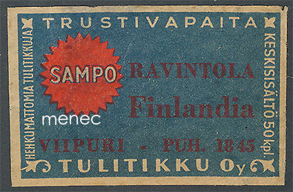 Kauppiasetiketti, Ravintola Finlandia, Viipuri 
