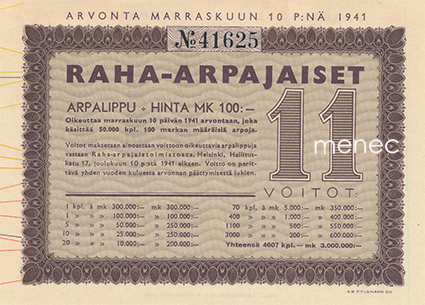 Raha-arpa 1941/11 