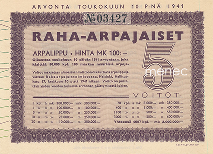 Raha-arpa 1941/5 