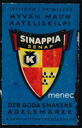 Tulitikkuetiketti, K-sinappia, Hyvän maun aateliskilpi 