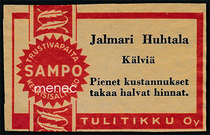 Kauppiasetiketti, Jalmari Huhtala, Kälviä 