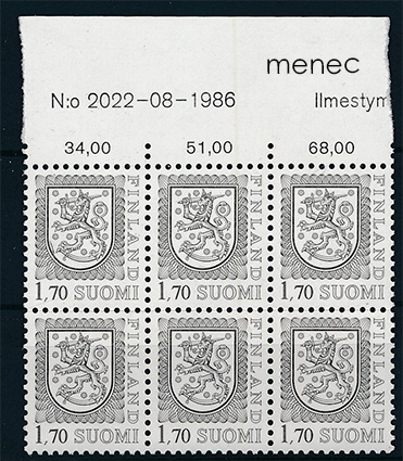 Yleismerkki 1,70, 1987, numerokuusilo 