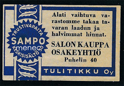 Kauppiasetiketti, Salon Kauppa Oy 