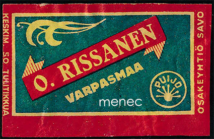 Kauppiasetiketti, O. Rissanen, Varpasmaa, Maaninka 