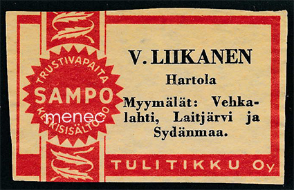 Kauppiasetiketti, V. Liikanen, Hartola 