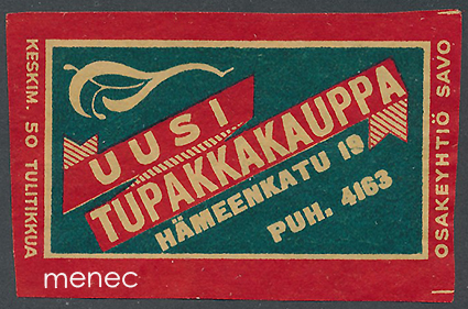 Kauppiasetiketti, Uusi Tupakkakauppa, Tampere 