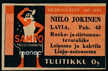 Seppä-etiketti, Einar Turtiainen, Kulennoinen 