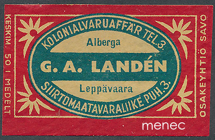 Kauppiasetiketti, G. A. Landén, Leppävaara 
