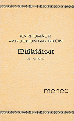 Karhumäen varuskuntakirkon vihkiäiset 25.10.1942 