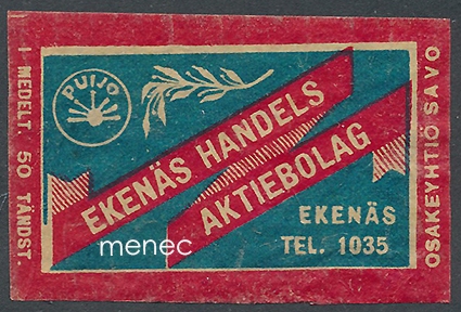 Kauppiasetiketti, Ekenäs Handels Aktiebolag 