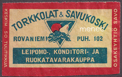 Kauppiasetiketti, Torkkolat & Savukoski, Rovaniemi 