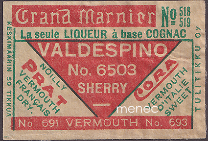 Tulitikkuetiketti, Grand Marnier / Valdespino 