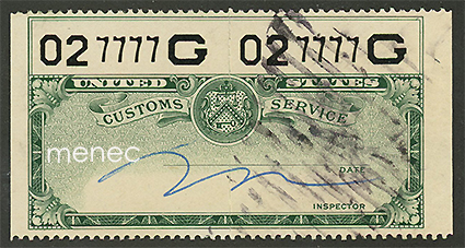 United States Customs Service -tarkastusmerkki 