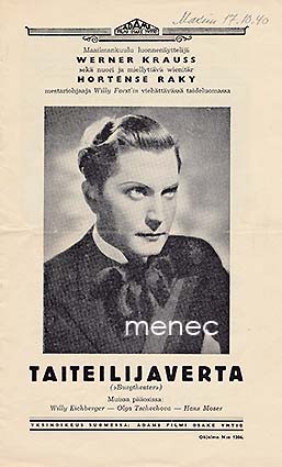 Taiteilijaverta, elokuvamainos 