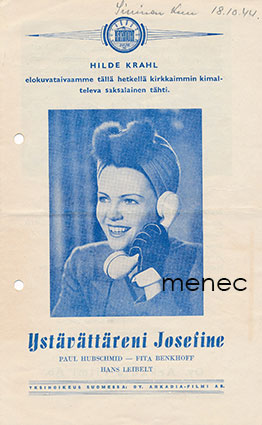 Ystävättäreni Josefine, elokuvaesite 