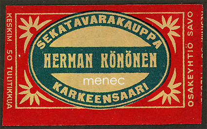 Kauppiasetiketti, Herman Könönen, Karkeensaari, Hattula 
