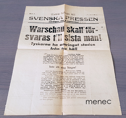 Lentolehtinen, extra bilaga till HBL: Warschau skall försvaras till sista man! 