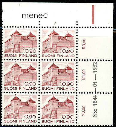 Yleismerkki 0,90 1982, numerokuusilo 
