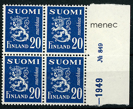 Yleismerkki 1950, 20 mk, nelilö 