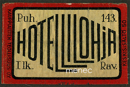 Tulitikkuetiketti, Hotelli Lohja 