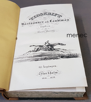 Tidskrift för hästvänner och landtmän. 1-12 