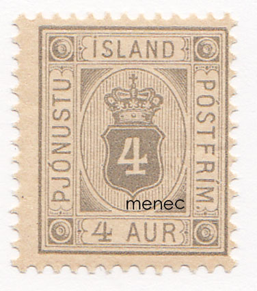 Islanti, virkamerkki, vaakunatyyppi 1900, 4aur 