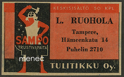Seppä-etiketti, L. Ruohola, Tampere 