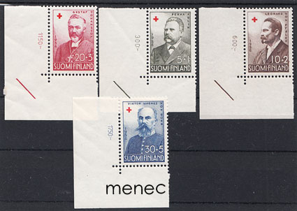Punainen Risti 1956, 4 kpl 
