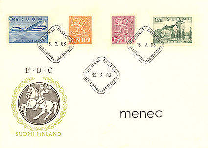 Yleismerkit 15.2.1963, FDC 