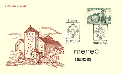 Yleismerkki 125mk 1961, Turun linna, FDC 
