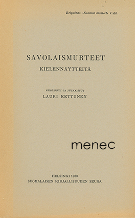Kettunen, Lauri - Savolaismurteet 