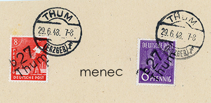 Saksa, NL:n miehitysvyöhyke, Bezirk 27 Thum (OPD Leipzig), 6 ja 8 Pf 