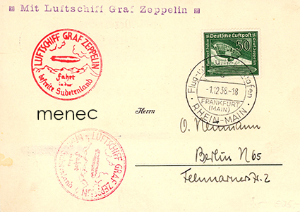 Zeppelin-postia, Sudetenlandfahrt 1938, Graf Zeppelin 
