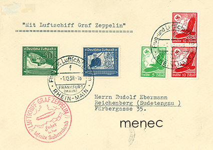 Zeppelin-postia, Sudetenlandfahrt 1938, Graf Zeppelin 
