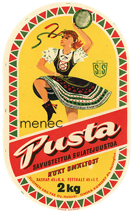 Etiketti, Pusta. Savustettua sulatejuustoa 