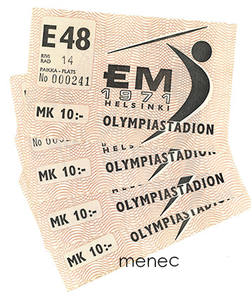 EM 1971, Olympiastadion, 4 lippua, vaaleanpunainen 