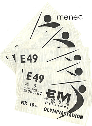 EM 1971, Olympiastadion, 5 lippua, vaaleansininen 