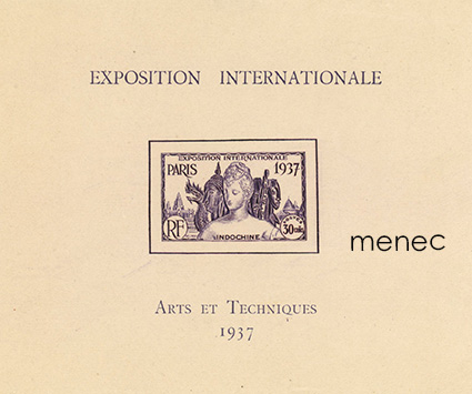 Ranska, Indokiina, Pariisin maailmannäyttelyn pienoisarkki 1937 