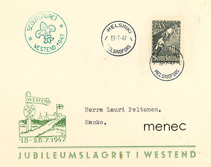 Westend Scoutlägret 1947, erikoisleima 