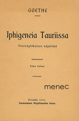 Goethe, Johann Wolfgang von - Iphigeneia Tauriissa 