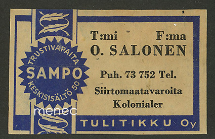 Kauppiasetiketti, O. Salonen 