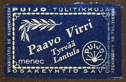 Kauppiasetiketti, Paavo Virri, Lantula, Tyrvää 