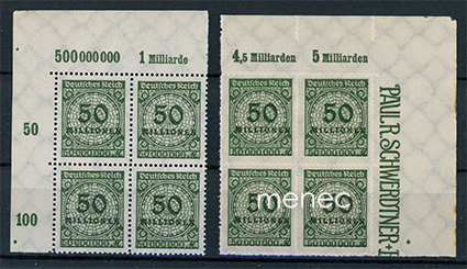Saksa, käyttösarjaa 1923, 50 miljoonaa, kahdella hammasteella 