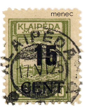 Saksa, Memel 1923, päällepainama 15/40 