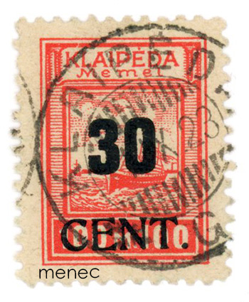 Saksa, Memel 1923, päällepainama 30/100 