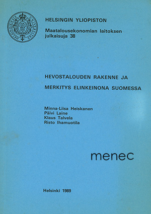 Hevostalouden rakenne  ja merkitys elinkeinona Suomessa 